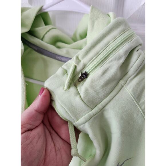 Womens Nike Dri-Fit Medium Layered Neon Green Gray Full Zip Hooded - Picture 6 of 10